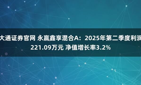 大通证券官网 永赢鑫享混合A：2025年第二季度利润221.09万元 净值增长率3.2%