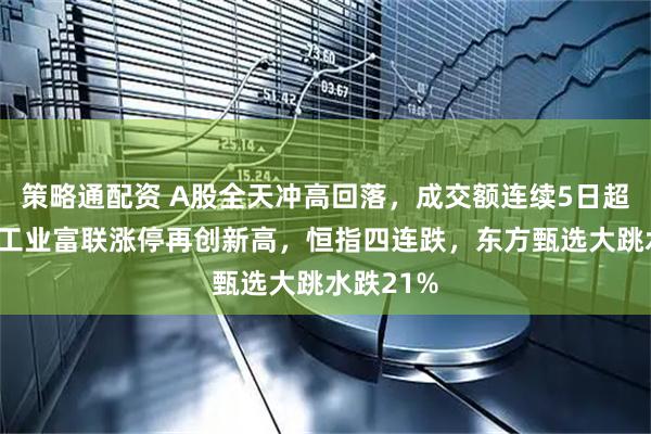 策略通配资 A股全天冲高回落，成交额连续5日超2万亿，工业富联涨停再创新高，恒指四连跌，东方甄选大跳水跌21%